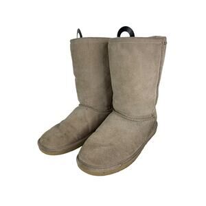 Bearpaw Womens Size 10 Beige Suede Mid-Calf Boots